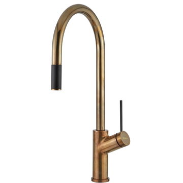 Oliveri Vilo Pull Out Mixer Tap Natural Brass VT0398B-NB
