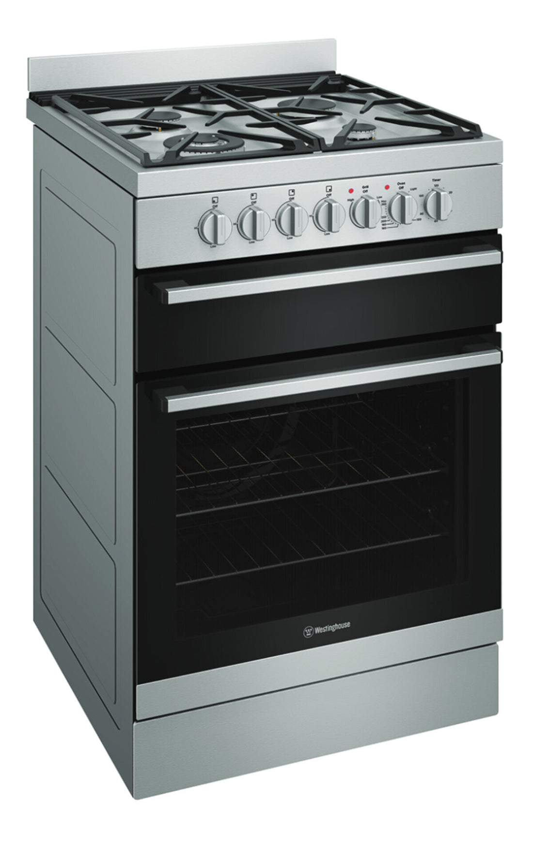 Westinghouse 60cm Dual Fuel Stainless Steel Upright Stove WFE612SC