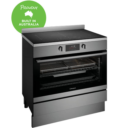 Westinghouse 90cm Induction Pyrolytic Freestanding Cooker with SteamBake Dark Stainless Steel WFEP9757DD