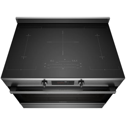 Westinghouse 90cm Induction Pyrolytic Freestanding Cooker with SteamBake Dark Stainless Steel WFEP9757DD