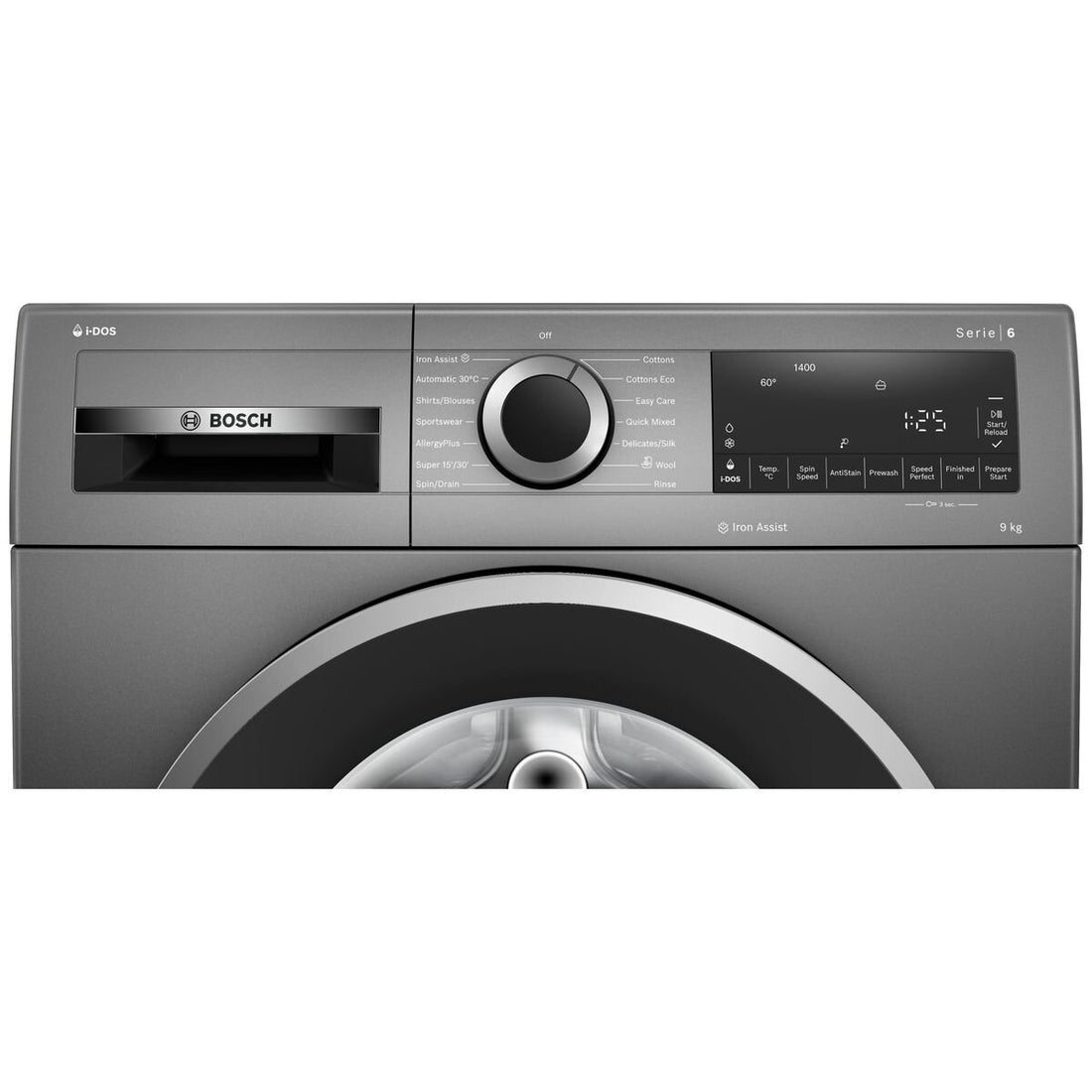 Bosch Series 6 9kg Front Load Washing Machine with i-DOS Cast Iron Grey WGG2441RAU