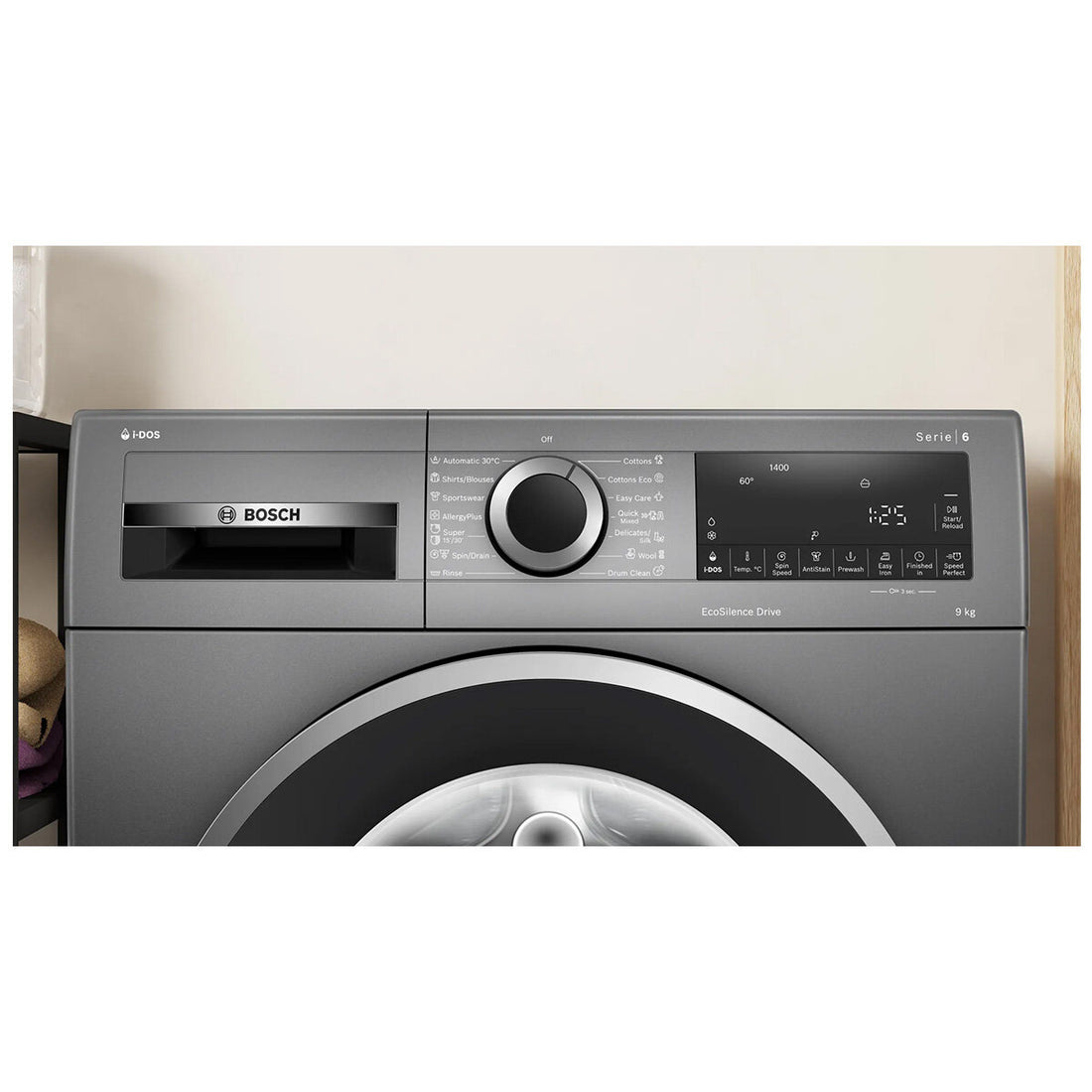Bosch Series 6 9kg Front Load Washing Machine with i-DOS Graphite WGG244ARAU