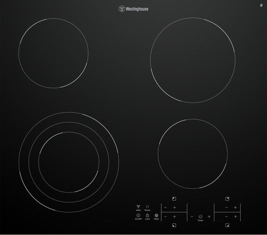 Westinghouse 60cm Ceramic Cooktop with Triple Zone and Hob2Hood WHC643BD