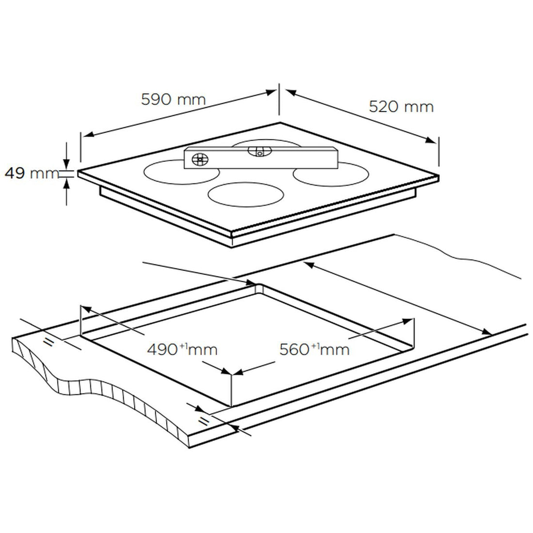 Westinghouse 60cm Powerlite 4 Zone Induction Cooktop WHI642BE