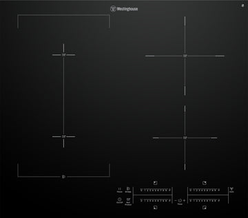 Westinghouse 60cm 4 Zone Induction Cooktop with Bridge Zone and Hob2Hood WHI645BD (Ex-Display)
