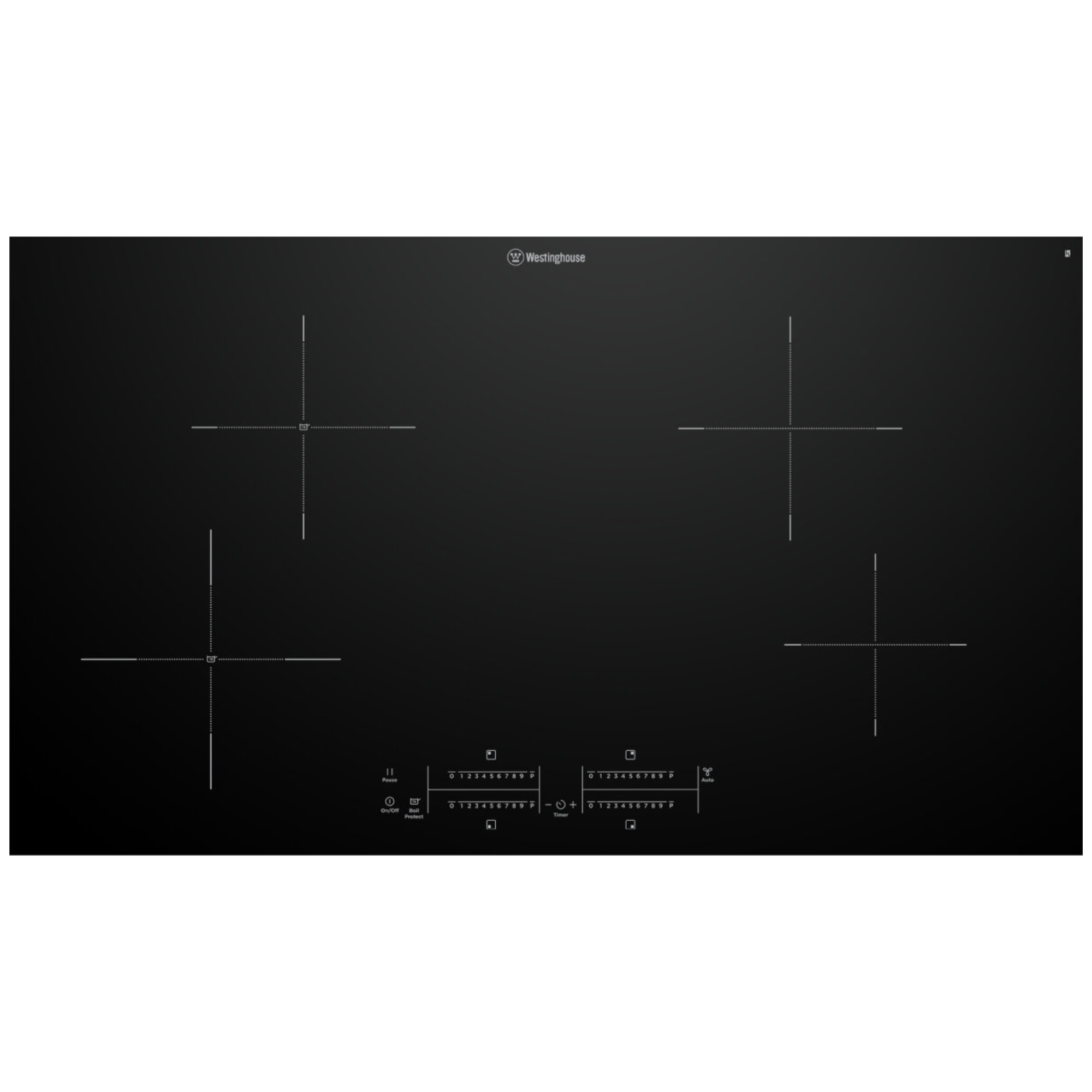 Westinghouse 90cm 4 Zone induction Cooktop with Hob2Hood WHI943BD