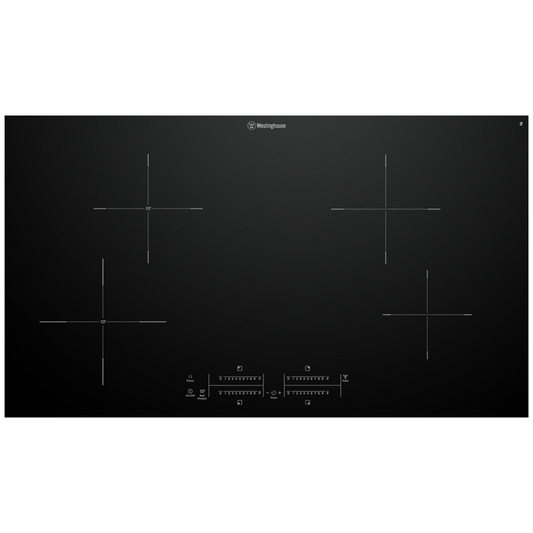 Westinghouse 90cm 4 Zone induction Cooktop with Hob2Hood WHI943BD