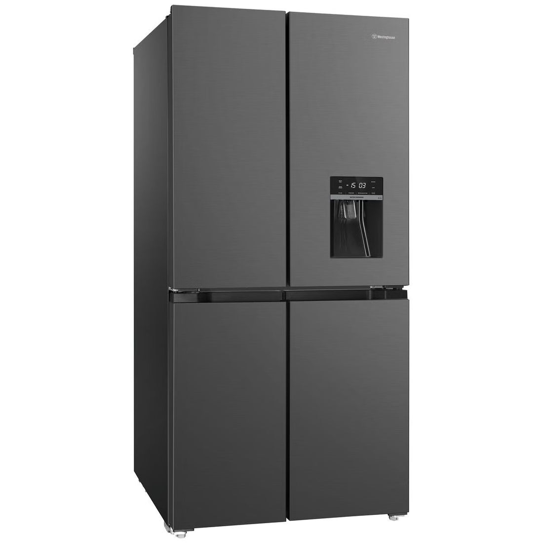 Westinghouse 492L French Door Fridge with Non-Plumbed Water Dispenser Charcoal Matte Black WQE4960BA