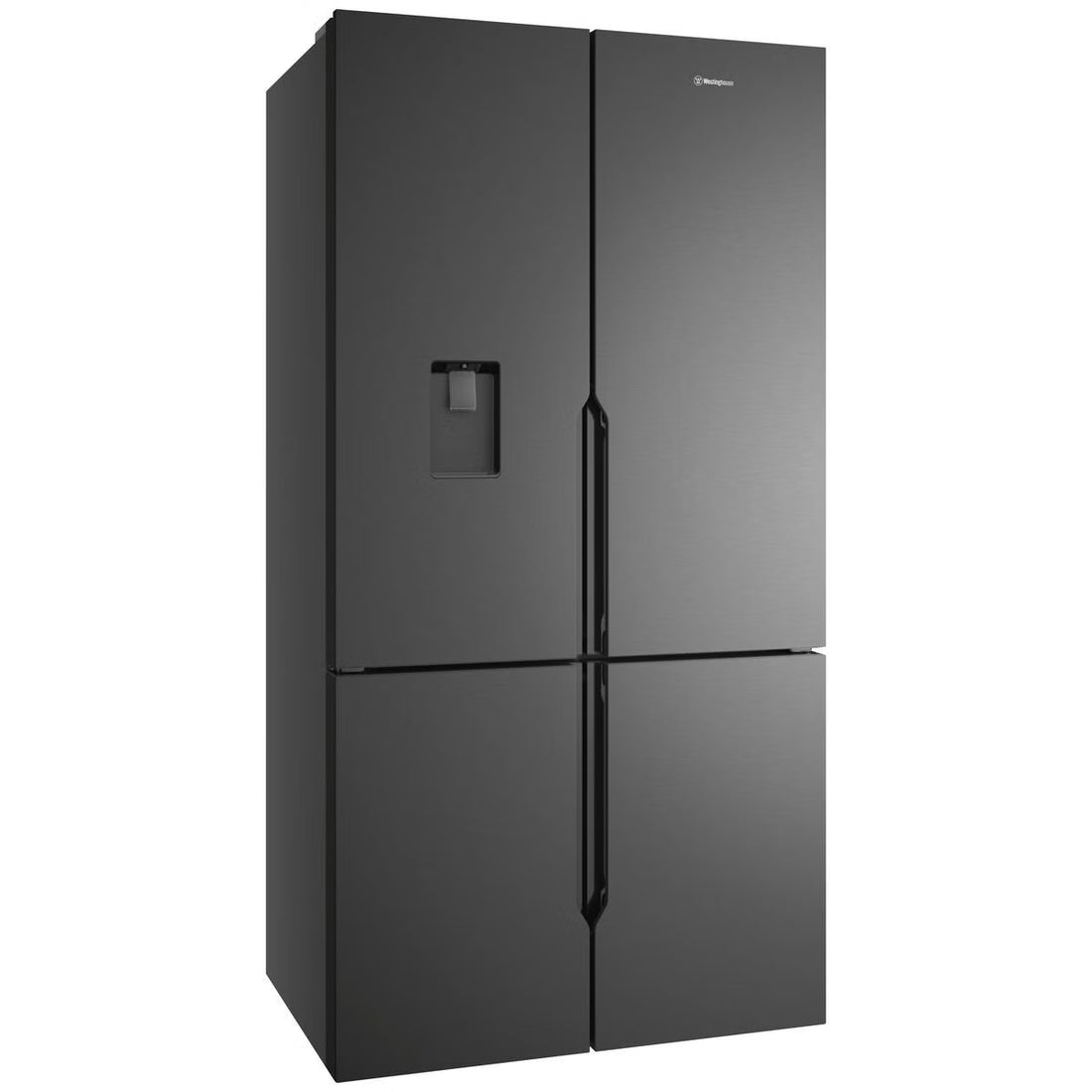 Westinghouse 564L French Door Fridge with Non-Plumbed Water Dispenser and Ice Maker Matte Charcoal Black WQE5760BB