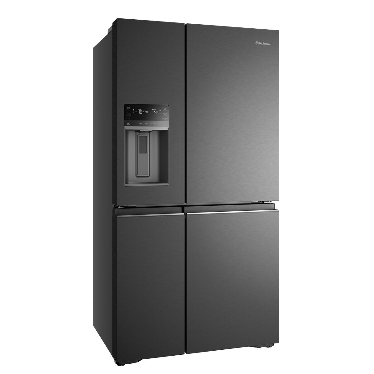 Westinghouse 609L Quad Door Fridge with Ice and Water Door Dispenser Matte Black WQE6170BB