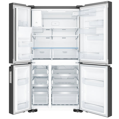 Westinghouse 609L Quad Door Fridge with Ice and Water Door Dispenser Matte Black WQE6170BB