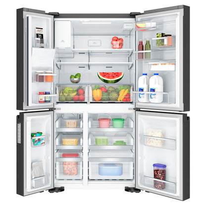 Westinghouse 609L Quad Door Fridge with Ice and Water Door Dispenser Matte Black WQE6170BB