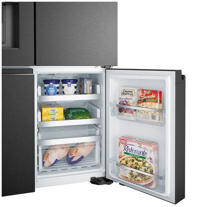 Westinghouse 609L Quad Door Fridge with Ice and Water Door Dispenser Matte Black WQE6170BB