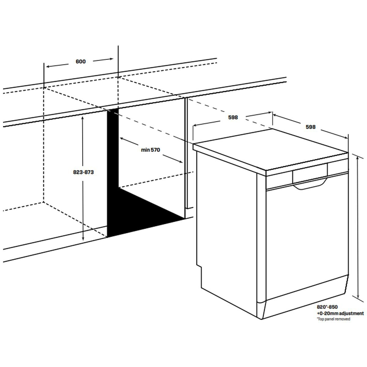 Westinghouse Freestanding White Sensor Wash Dishwasher WSF6602WB