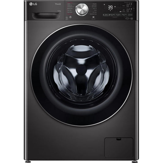 LG Series 10 12kg Autodose Front Load Washing Machine Black Steel WV10-1412B