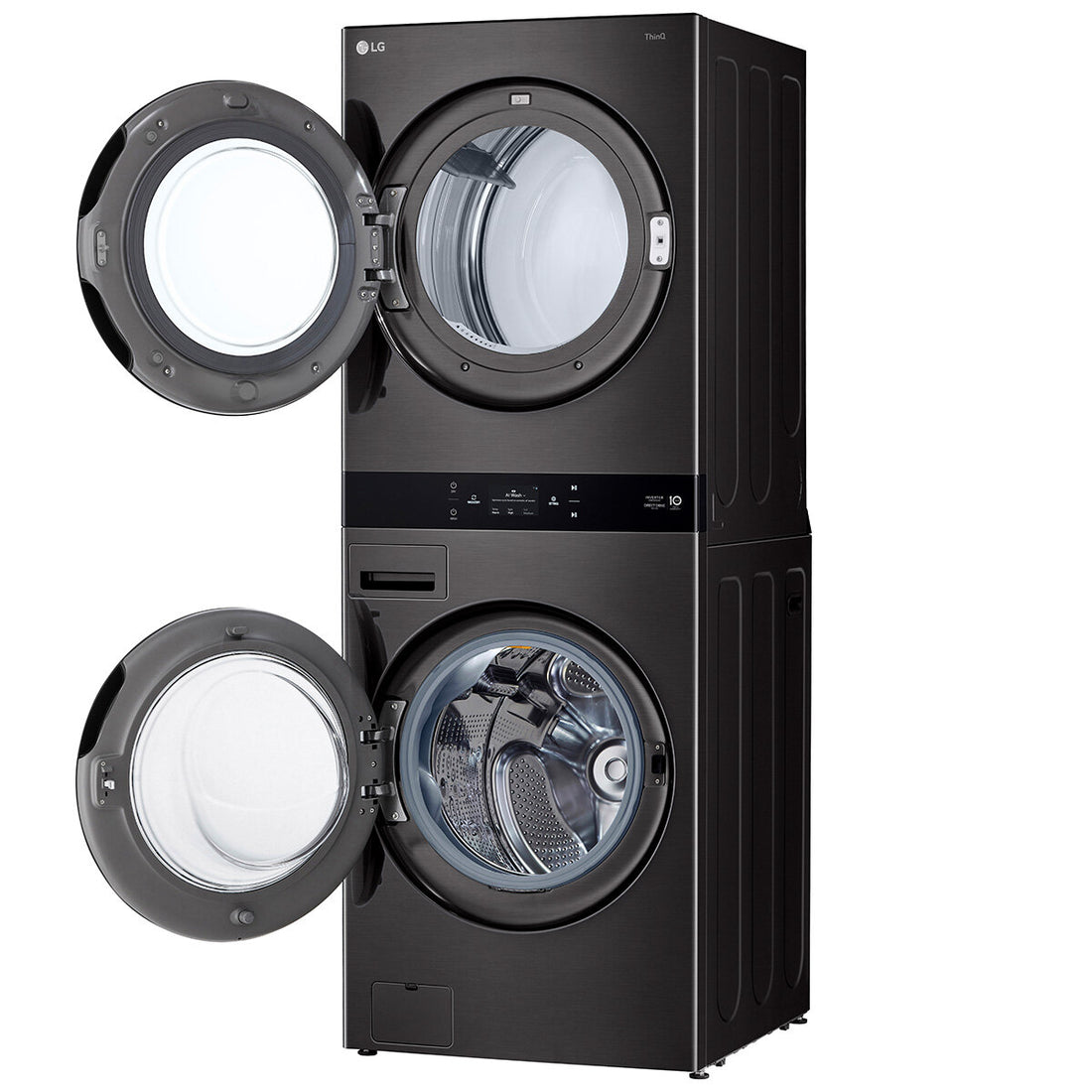 LG 19kg WashTower™ All-In-One Stacked Washer & Dryer Black Steel WWT-1910B