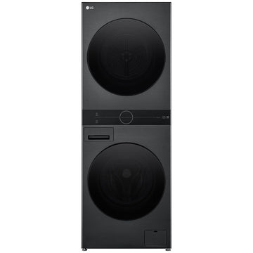 LG WashTower 12kg/10kg Compact All-In-One Stacked Washer Dryer Black WWT-1210BX