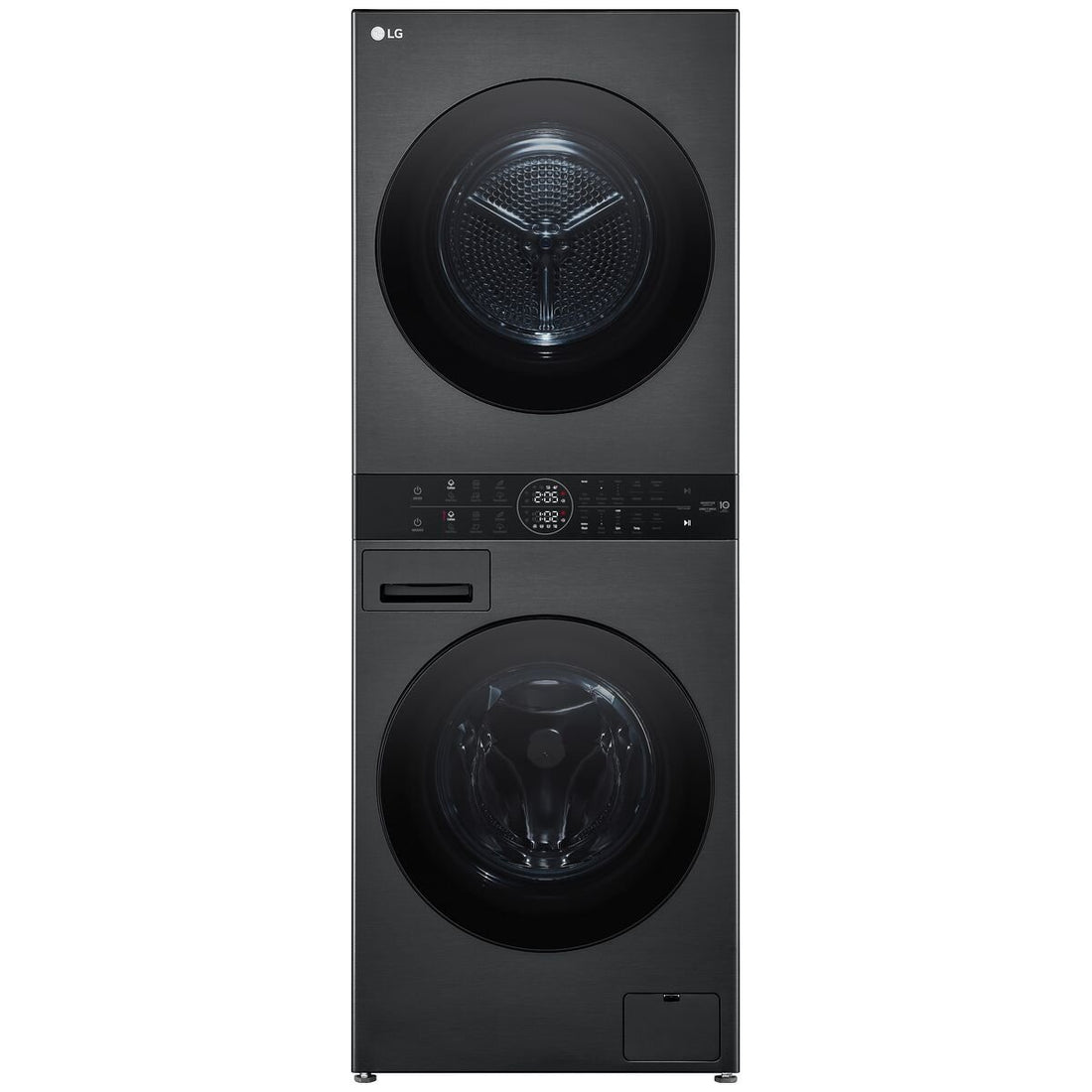 LG WashTower 12kg/10kg Compact All-In-One Stacked Washer Dryer Black WWT-1210BX