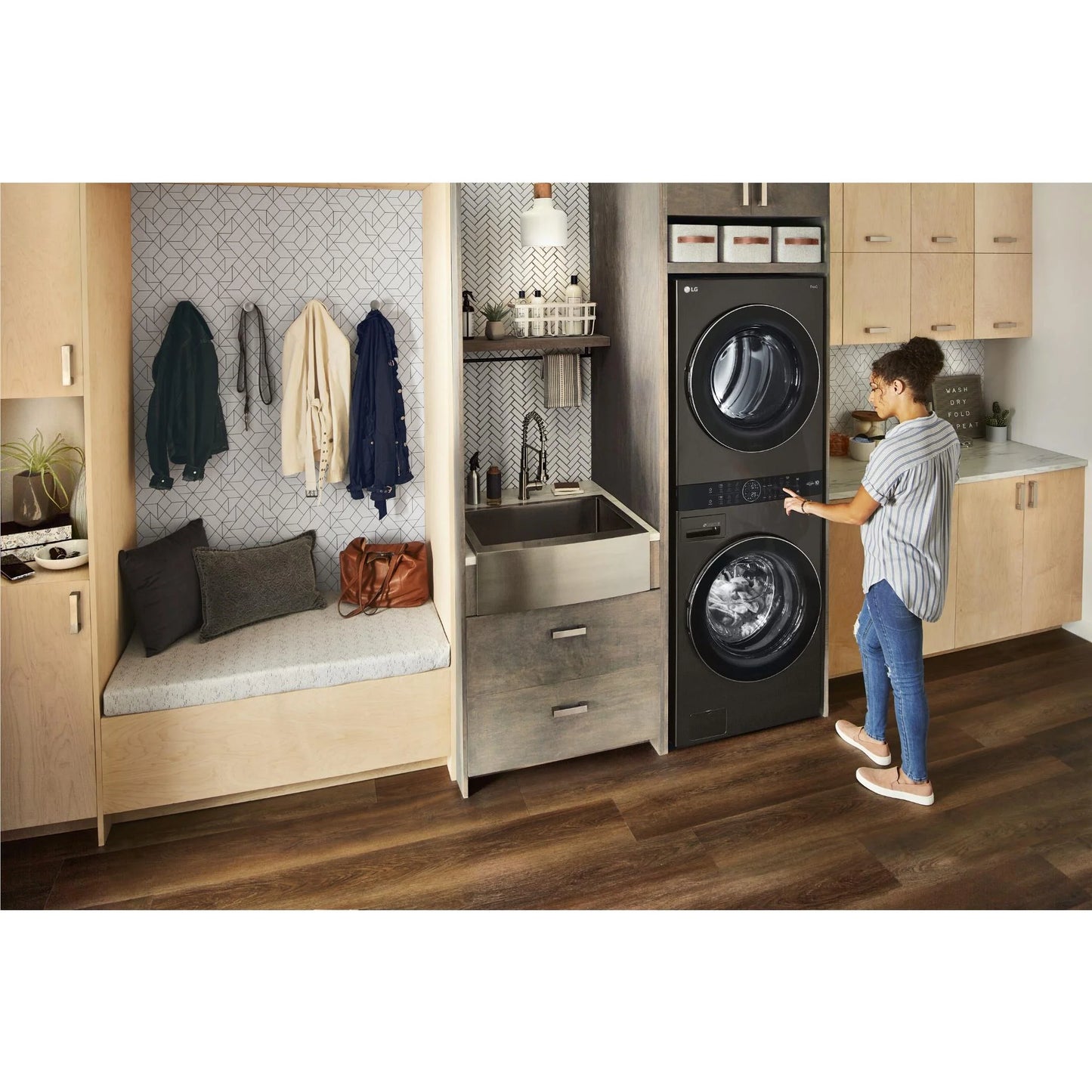 LG WashTower 17kg Washer & 10kg Dryer Combo Black Steel WWT-1710B