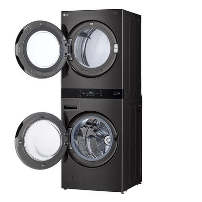 LG 19kg WashTower™ All-In-One Stacked Washer & Dryer Black Steel WWT-1910B
