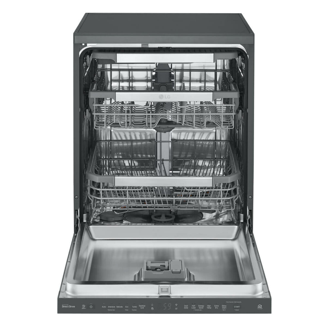 LG 60cm QuadWash Freestanding Dishwasher with Auto Door Opening Matte Black XD3A15MB