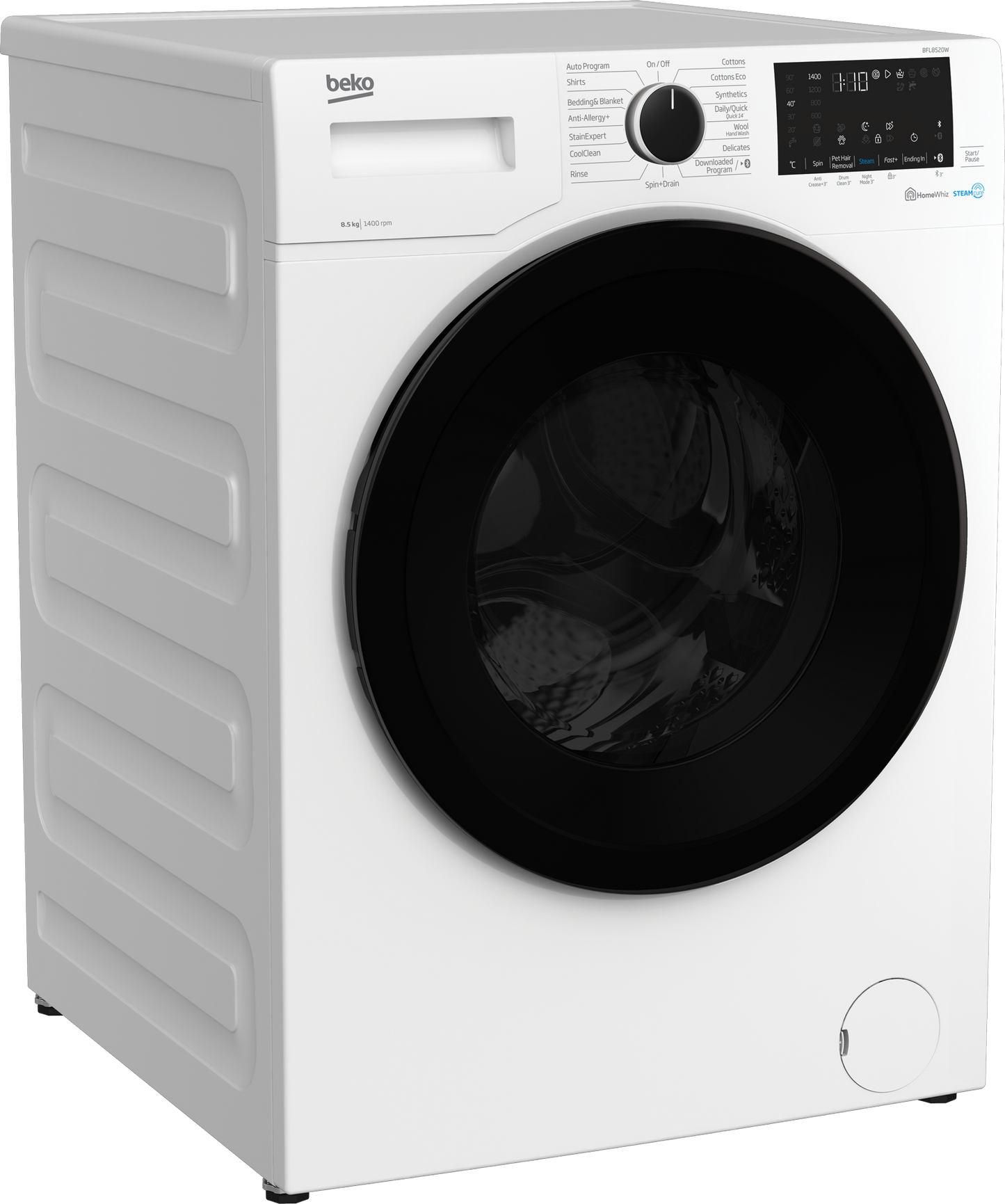 Beko 8.5kg SteamCure Front Load Washing Machine with Bluetooth BFL8520W