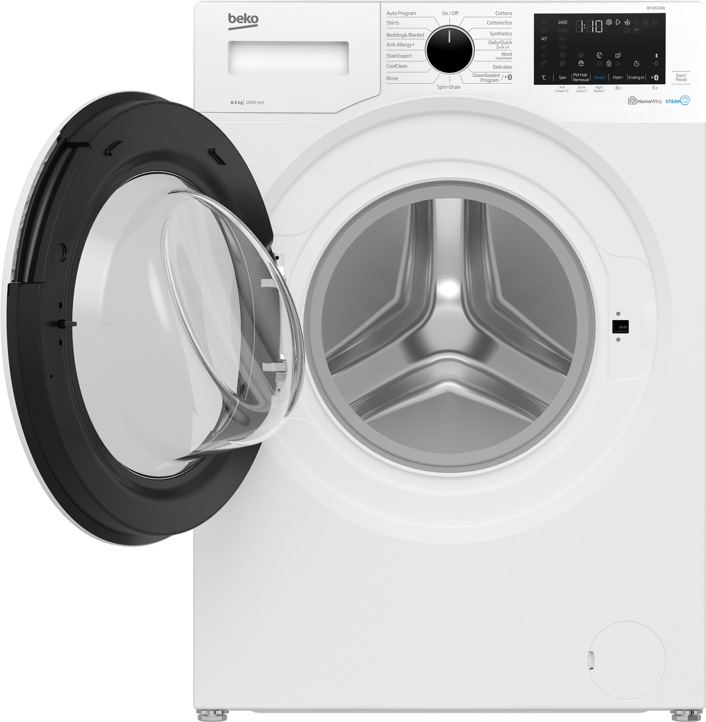 Beko 8.5kg SteamCure Front Load Washing Machine with Bluetooth BFL8520W